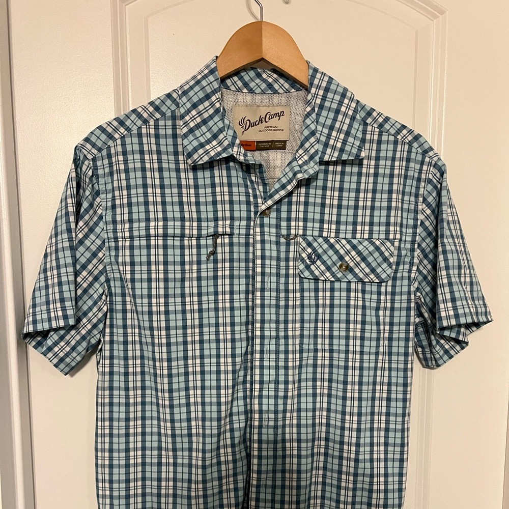 Duck Camp Blue Plaid Fishing Shirt